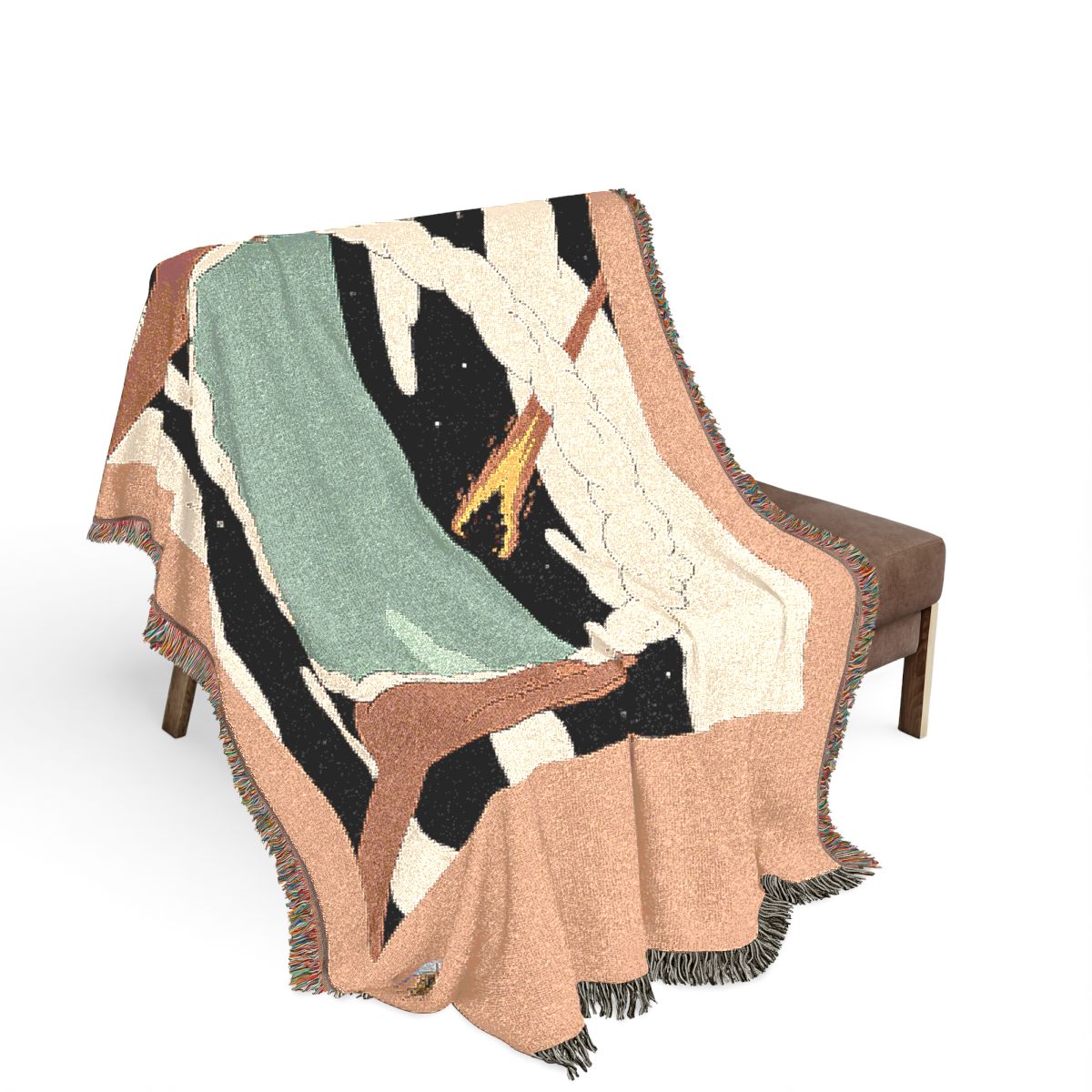 Original Art 1377 100% Cotton Woven Blanket, other view.