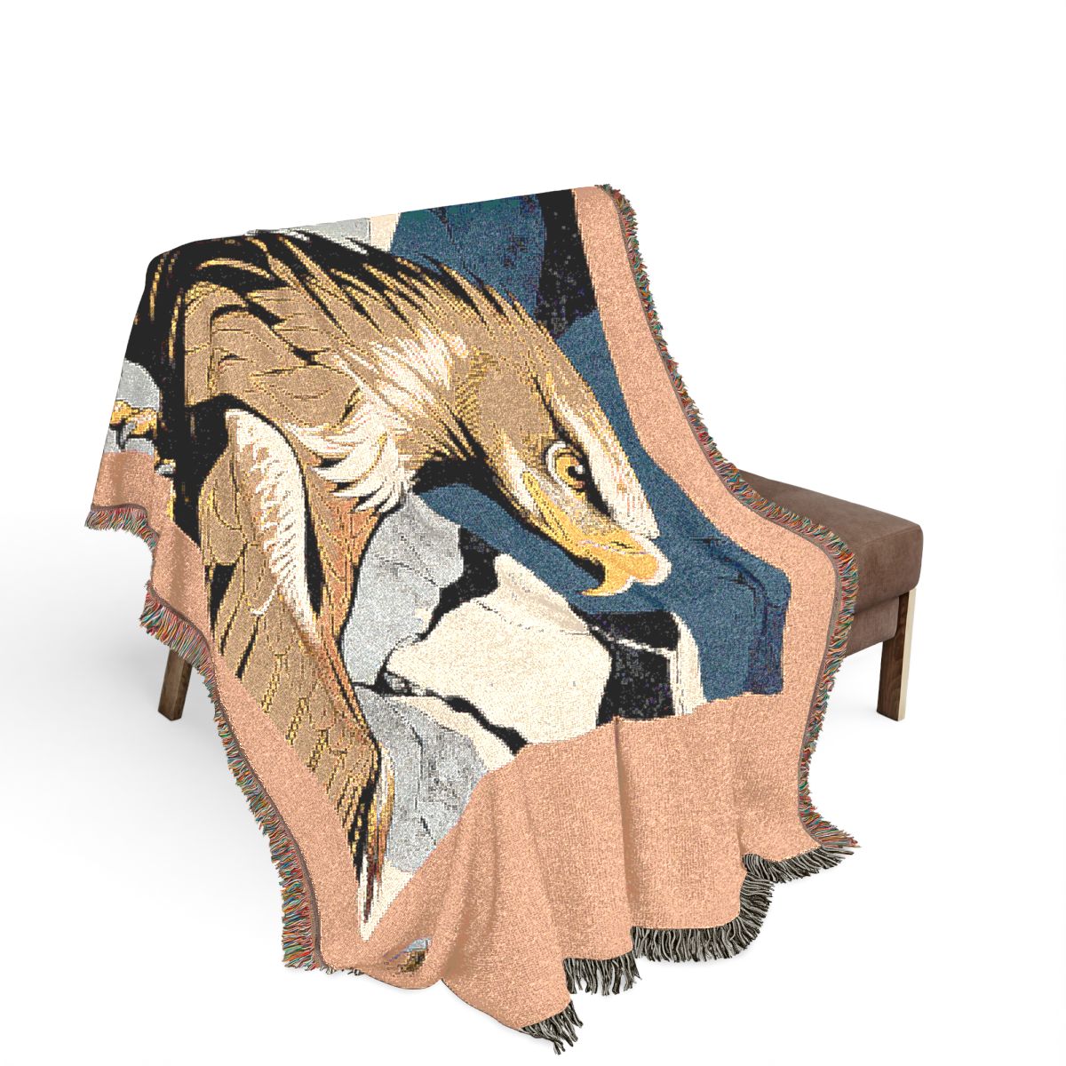 Original Art 1383 100% Cotton Woven Blanket, other view.