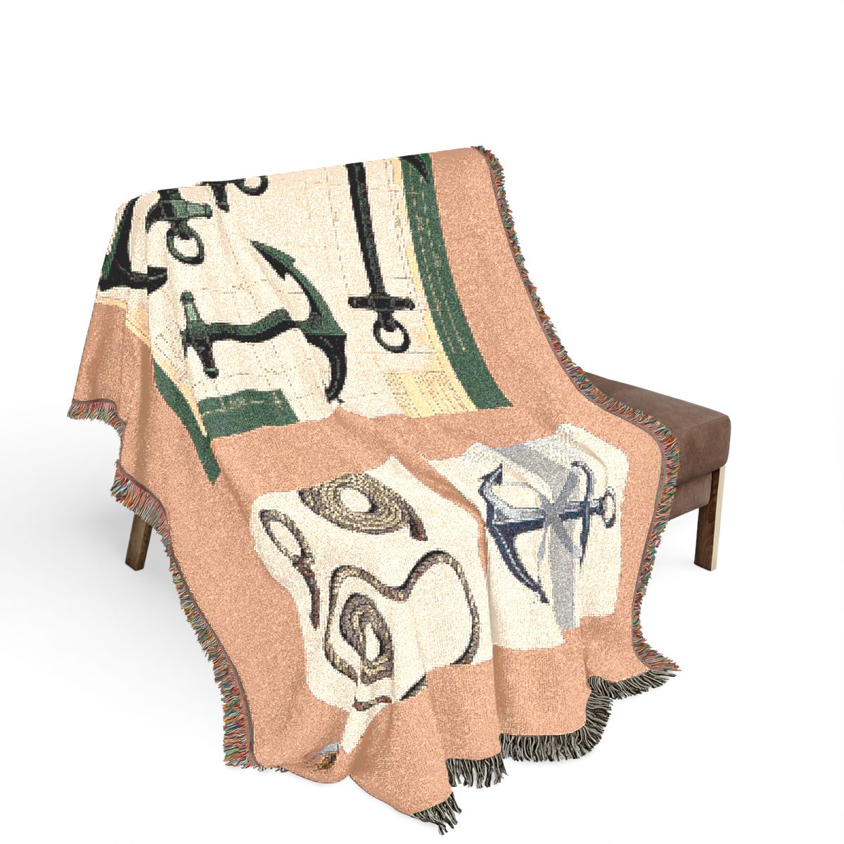 Original Art 1385 100% Cotton Woven Blanket, other view.