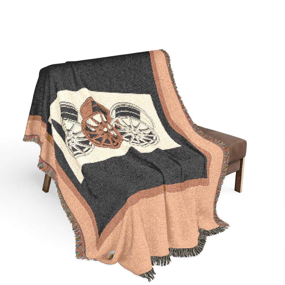 Original Art 1387 100% Cotton Woven Blanket, other view.
