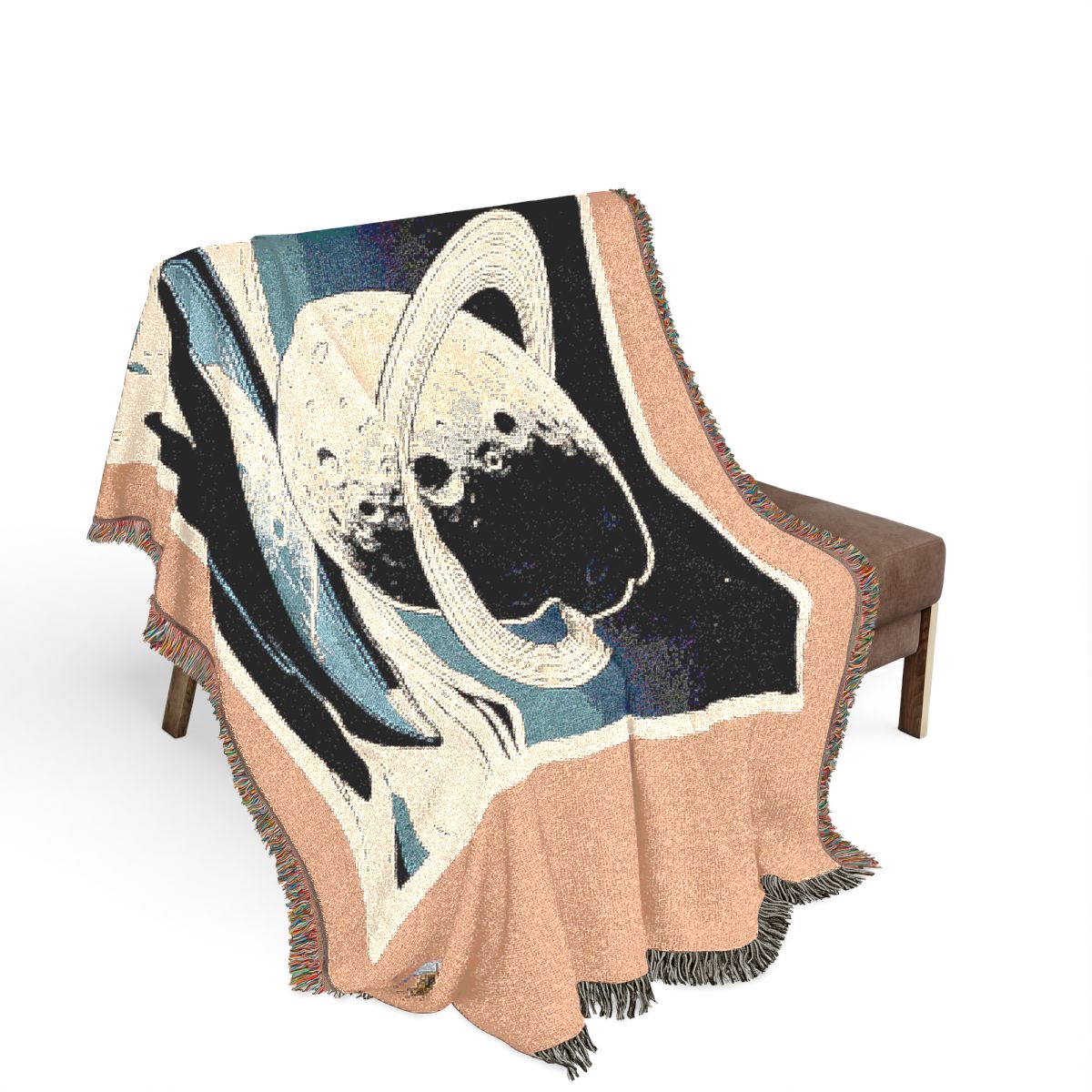 Original Art 1388 100% Cotton Woven Blanket, other view.