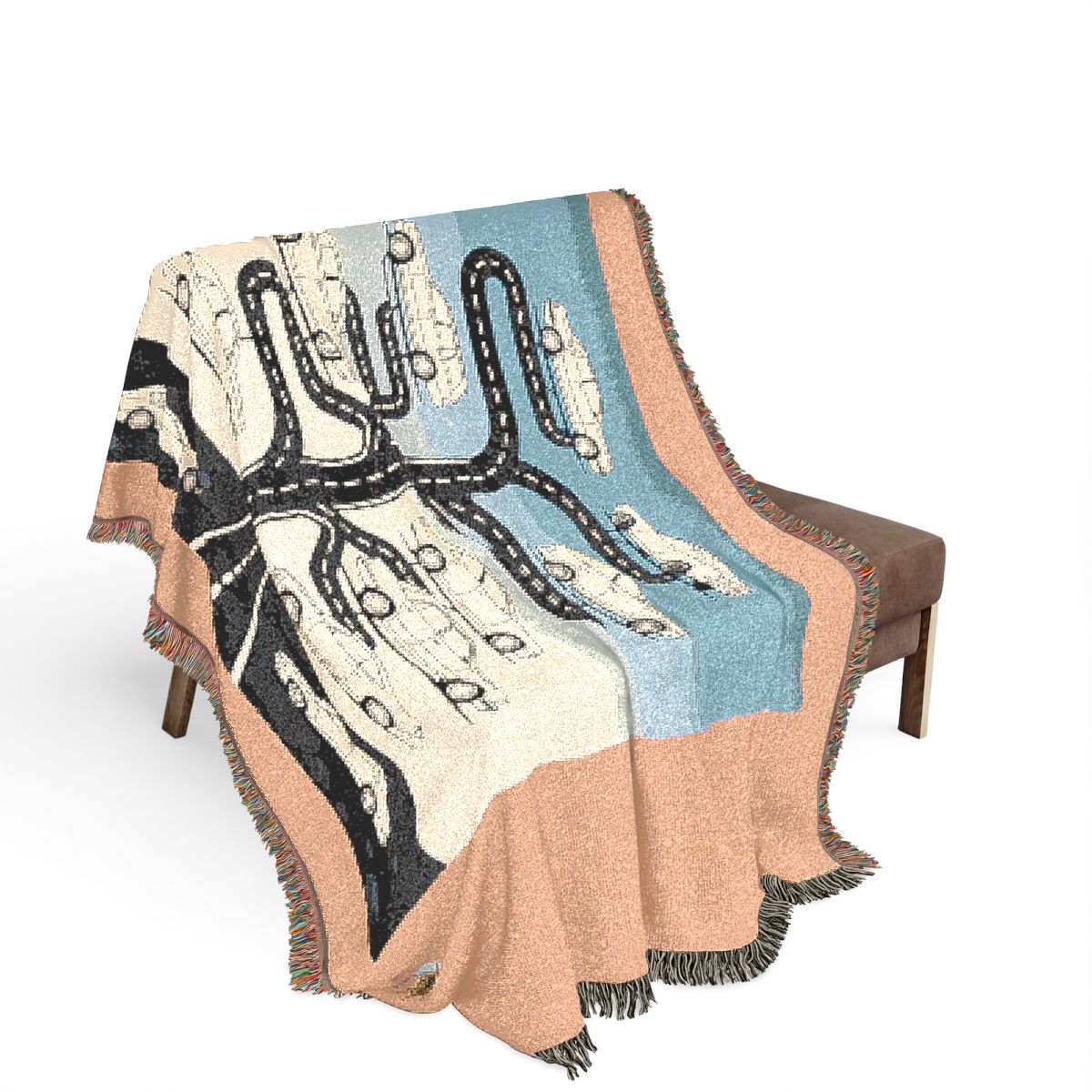 Original Art 1409 100% Cotton Woven Blanket, other view.
