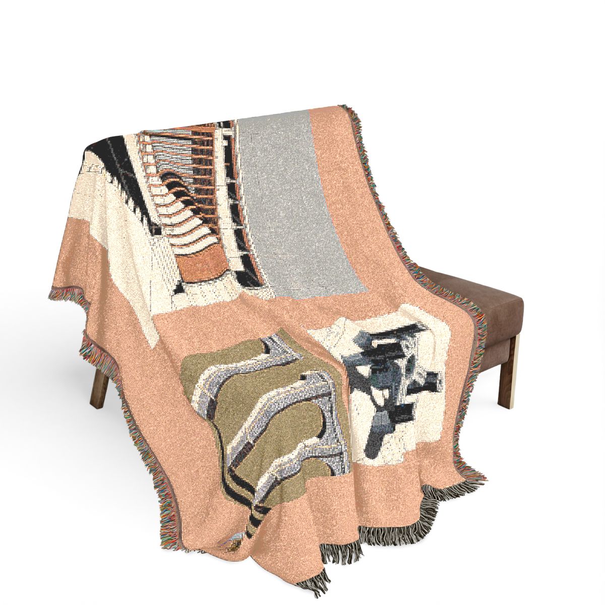 Original Art 1411 100% Cotton Woven Blanket, other view.