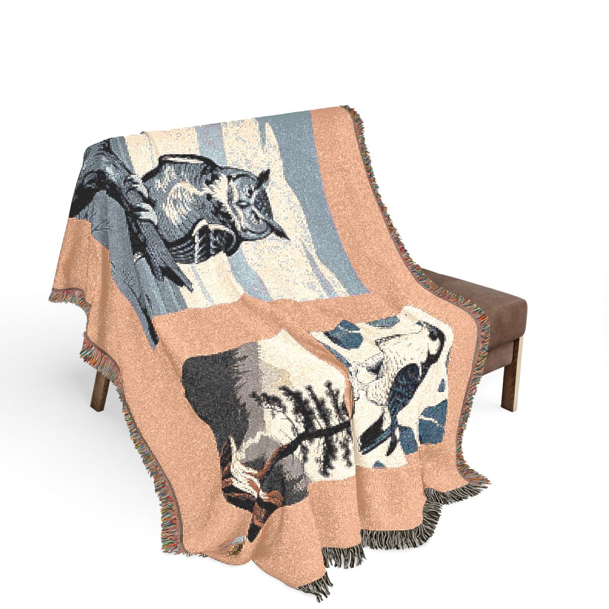 Original Art 1414 100% Cotton Woven Blanket, other view.