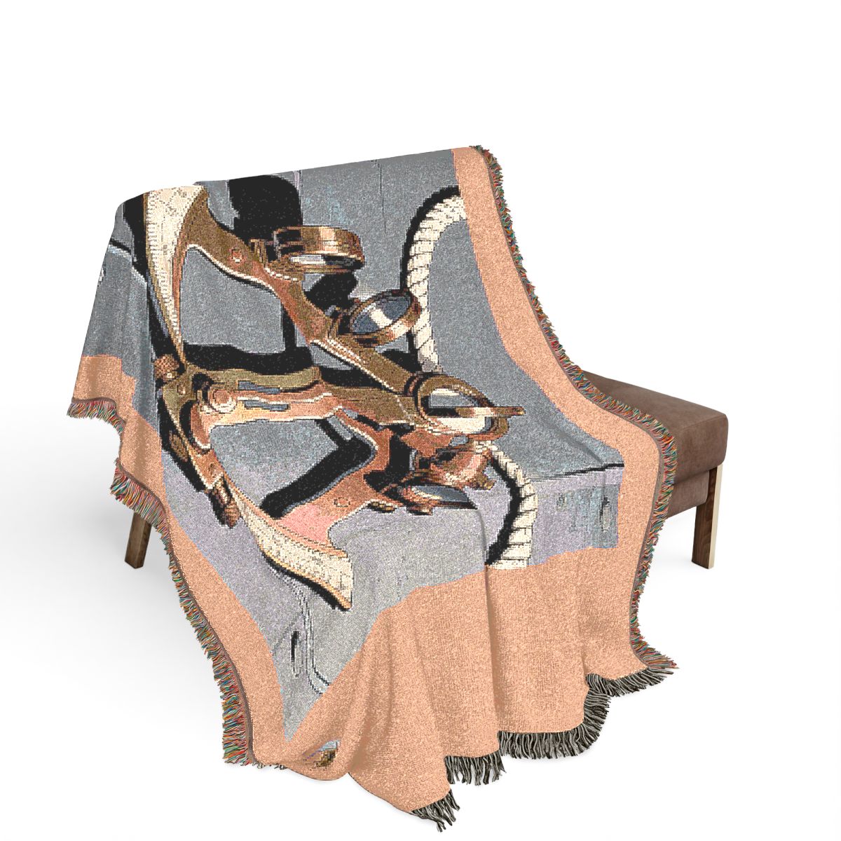Original Art 1423 100% Cotton Woven Blanket, other view.