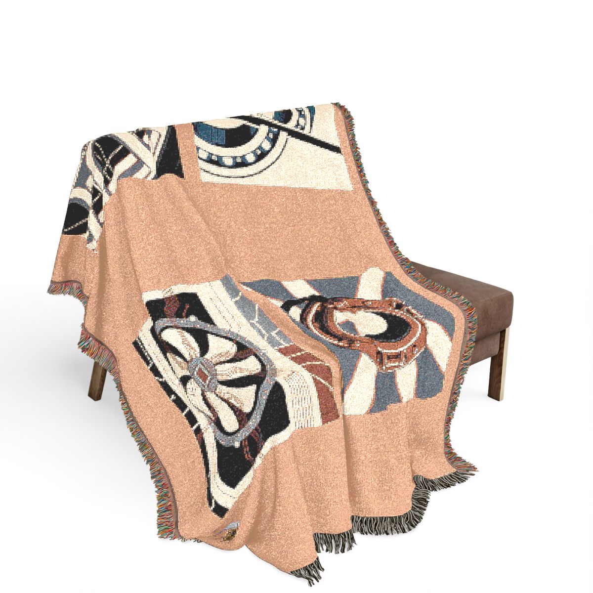 Original Art 1424 100% Cotton Woven Blanket, other view.