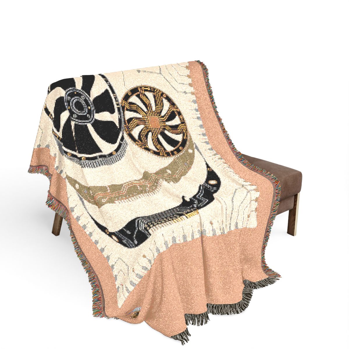 Original Art 1428 100% Cotton Woven Blanket, other view.