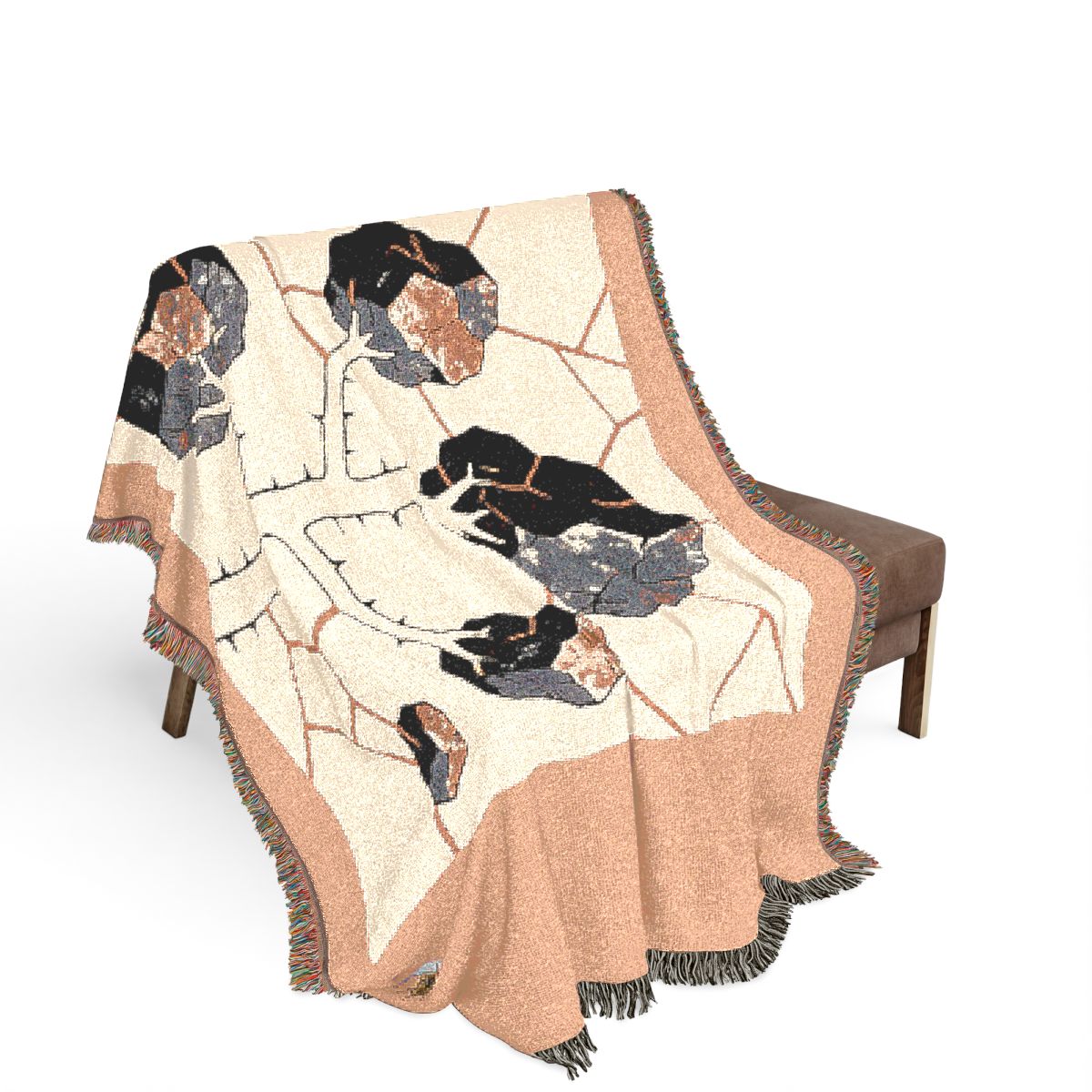 Original Art 1429 100% Cotton Woven Blanket, other view.