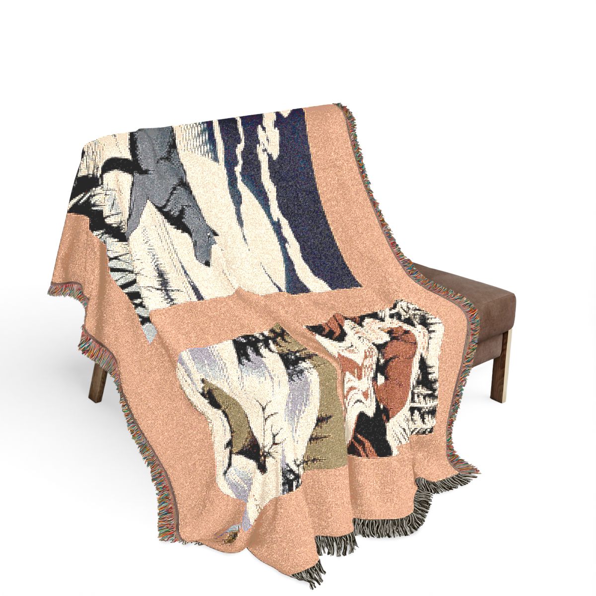 Original Art 1436 100% Cotton Woven Blanket, other view.