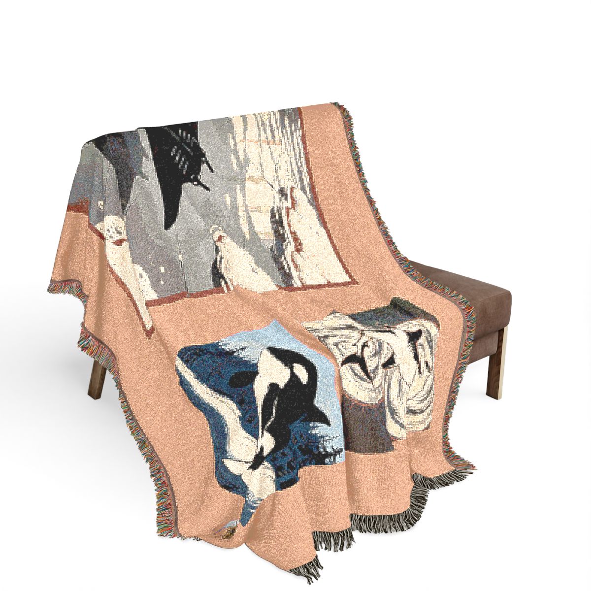 Original Art 1438 100% Cotton Woven Blanket, other view.