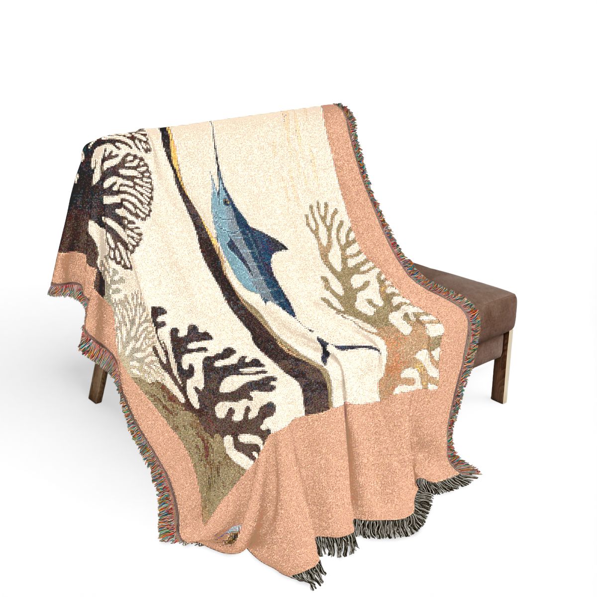 Original Art 1454 100% Cotton Woven Blanket, other view.