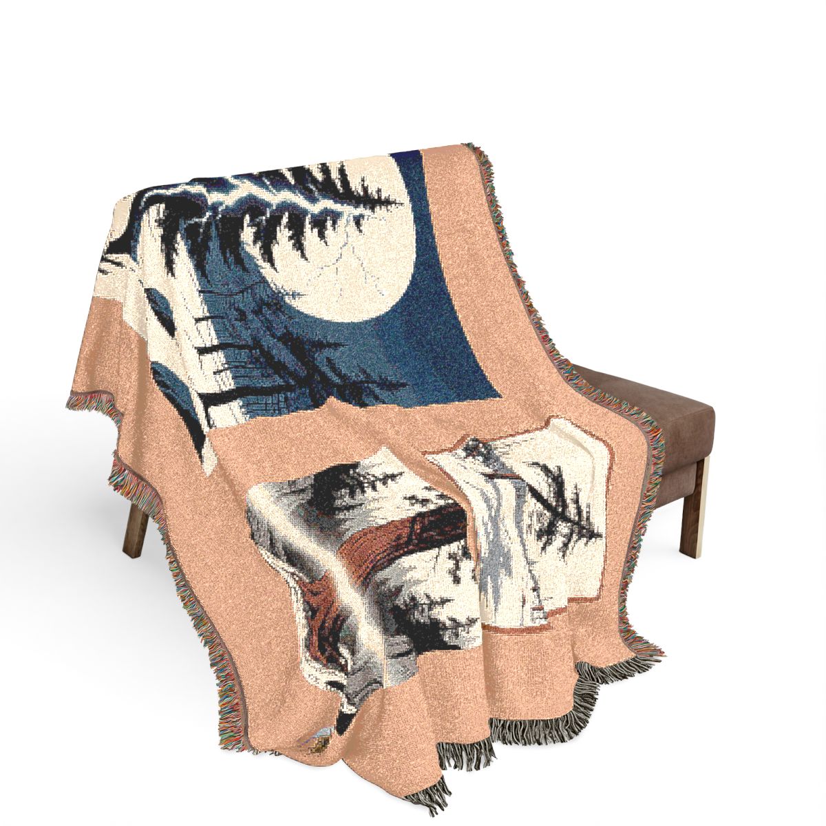 Original Art 1143 100% Cotton Woven Blanket, other view.