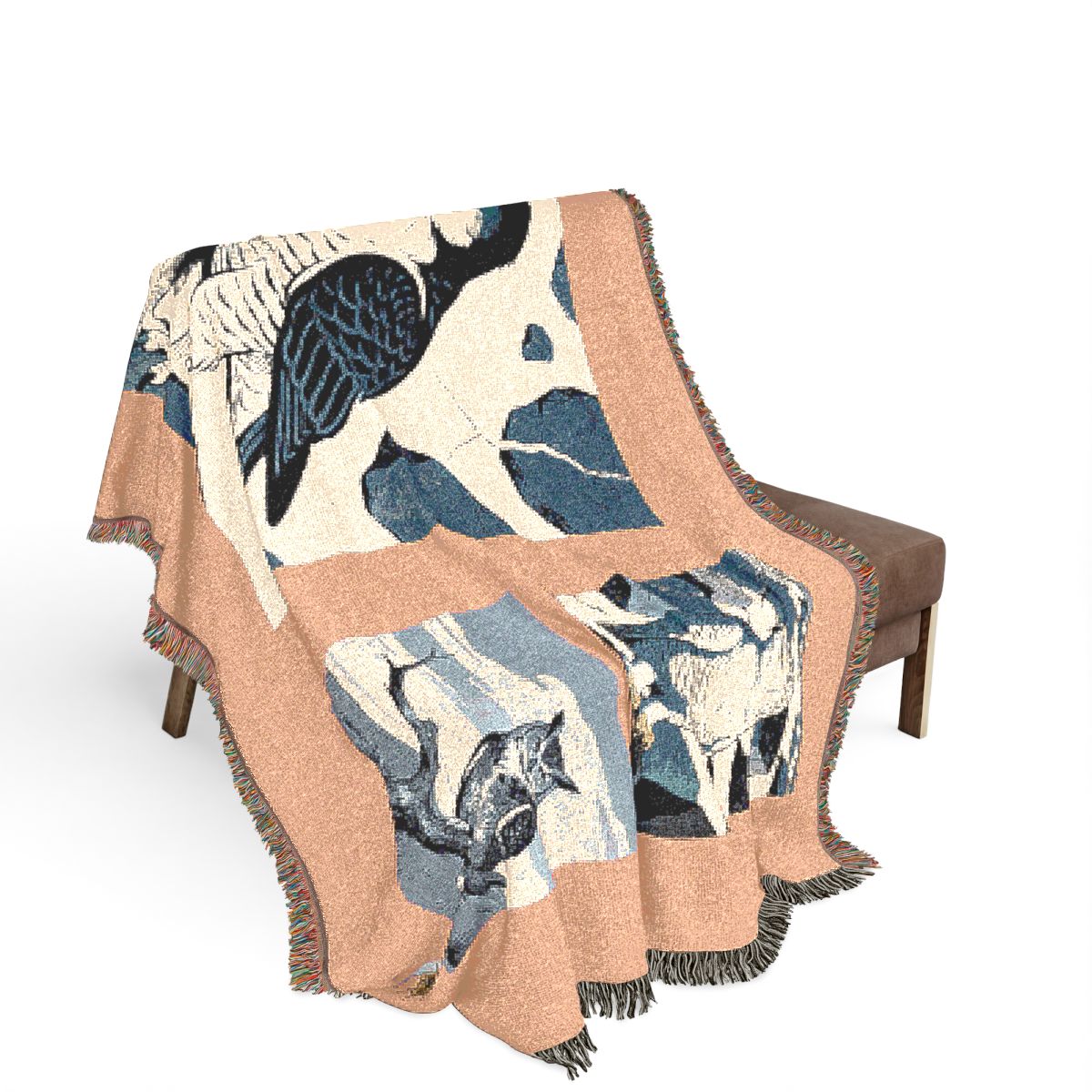 Original Art 1152 100% Cotton Woven Blanket, other view.