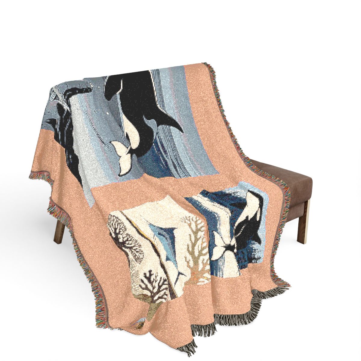 Original Art 1166 100% Cotton Woven Blanket, other view.