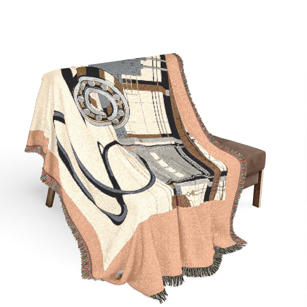 Original Art 1173 100% Cotton Woven Blanket, other view.