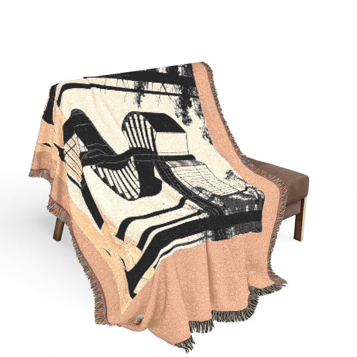 Original Art 1176 100% Cotton Woven Blanket, other view.