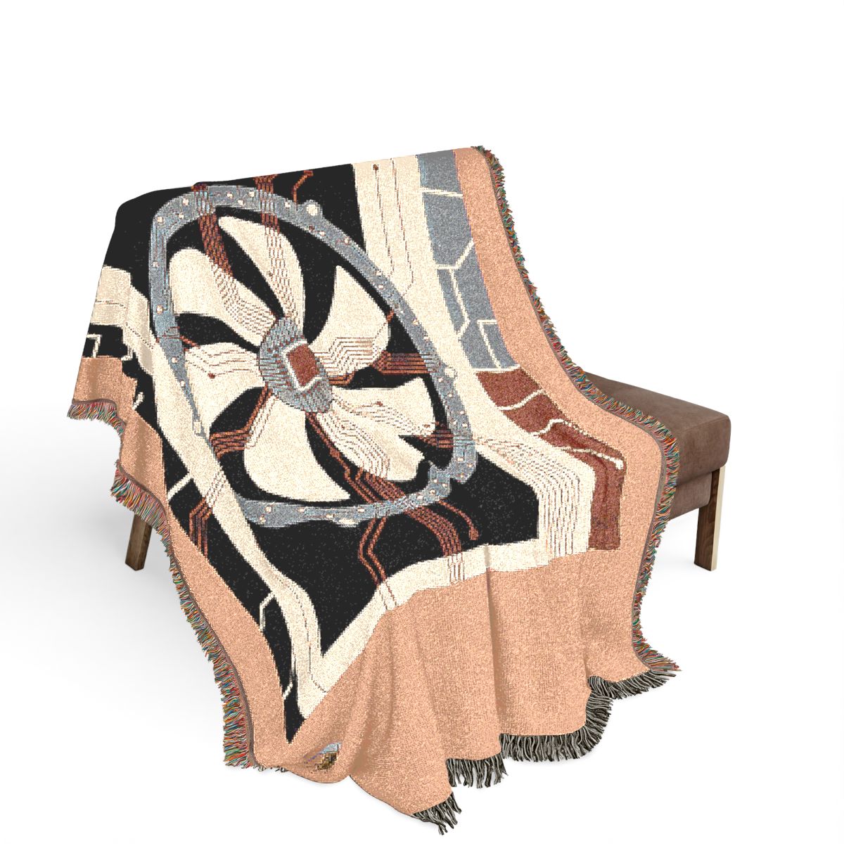 Original Art 1177 100% Cotton Woven Blanket, other view.