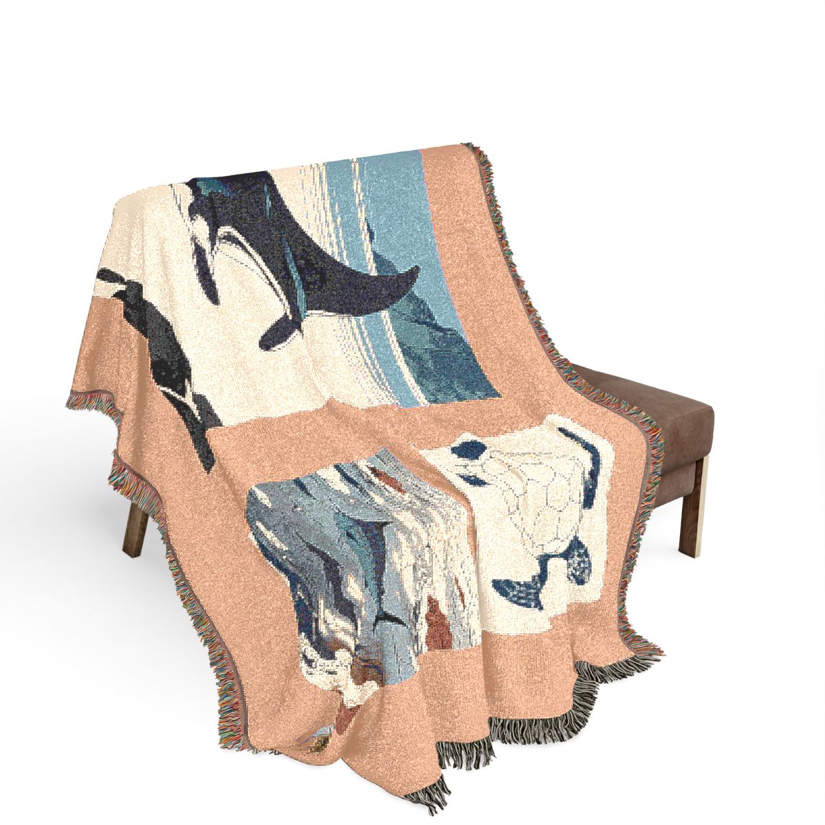 Original Art 1185 100% Cotton Woven Blanket, other view.
