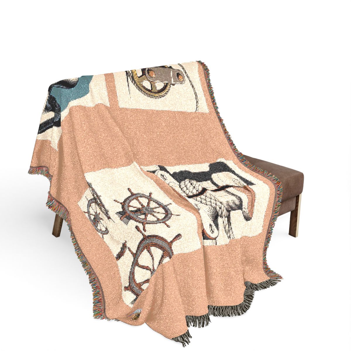 Original Art 1187 100% Cotton Woven Blanket, other view.