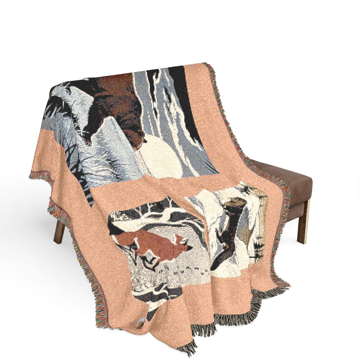Original Art 1198 100% Cotton Woven Blanket, other view.
