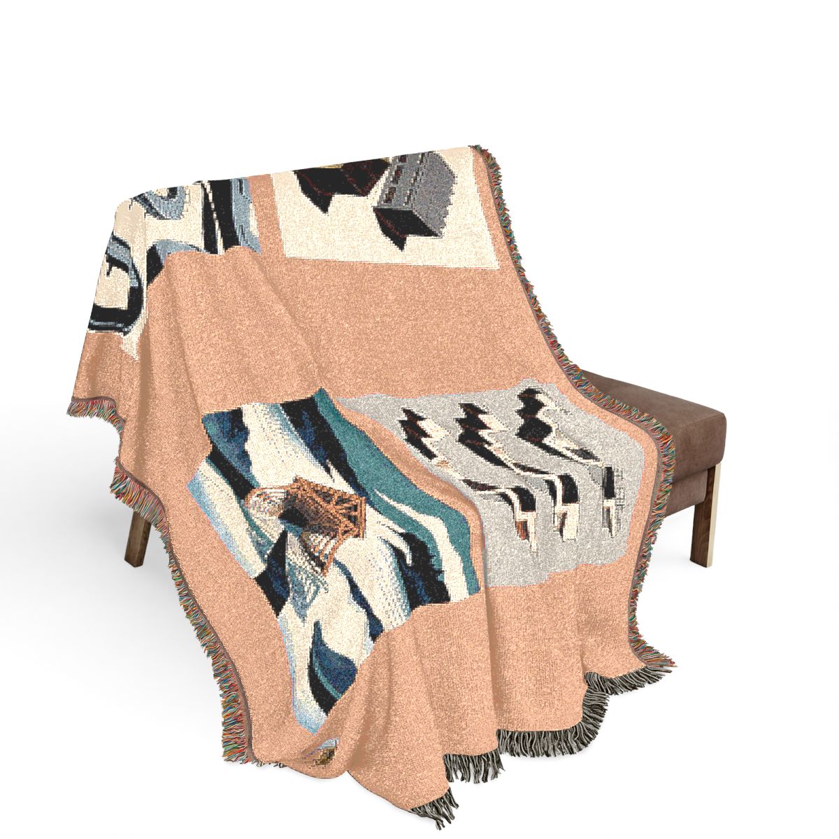 Original Art 1211 100% Cotton Woven Blanket, other view.