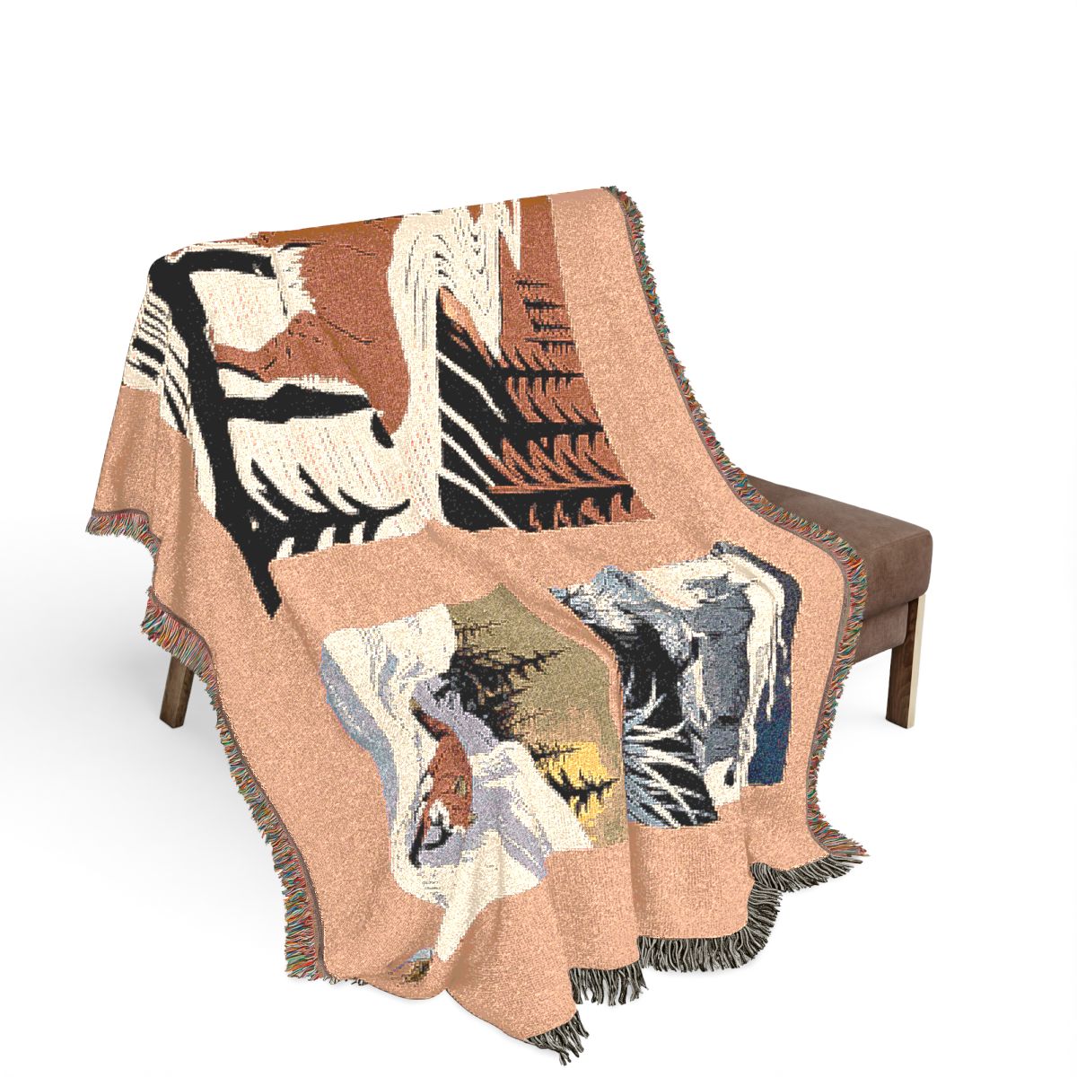 Original Art 1213 100% Cotton Woven Blanket, other view.