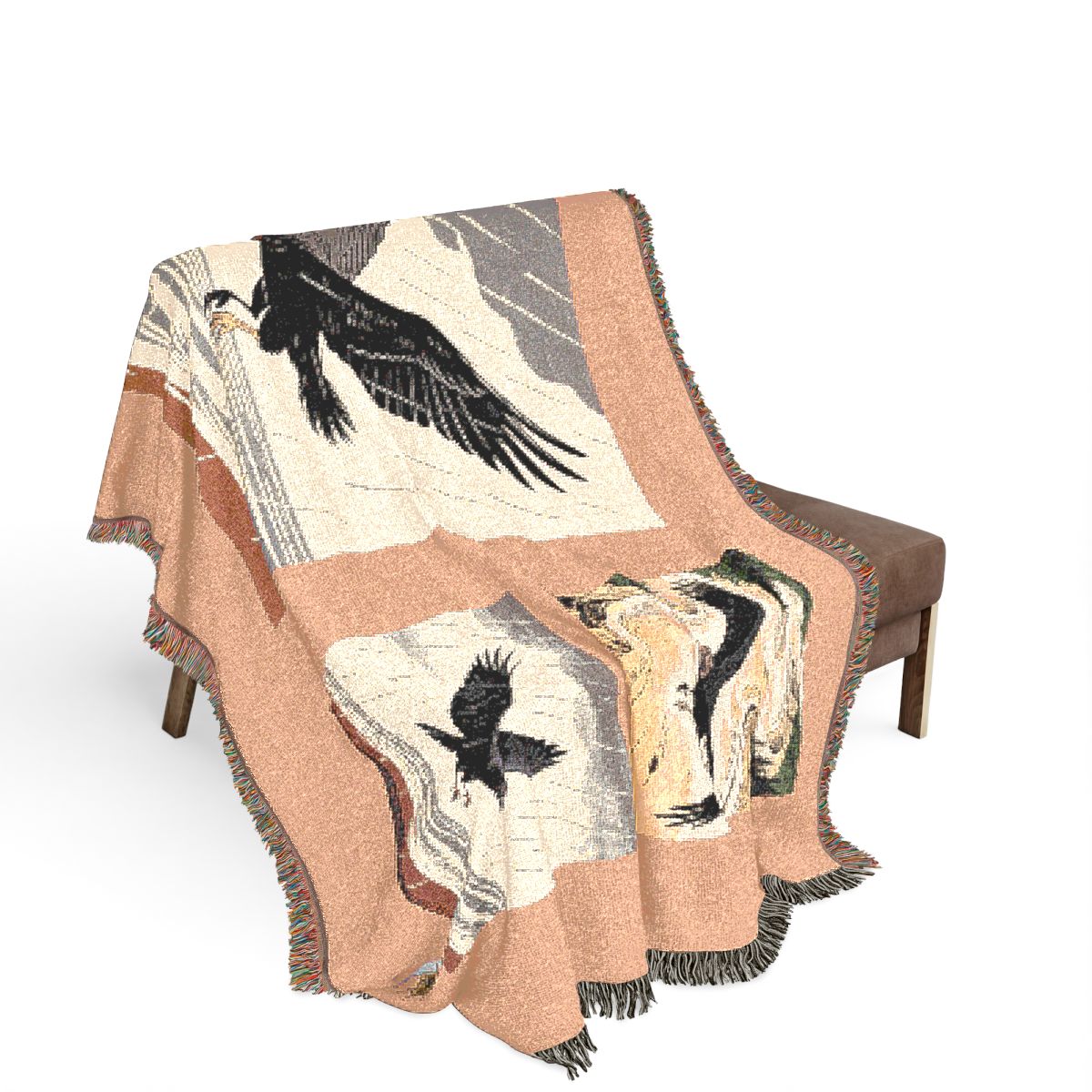 Original Art 1214 100% Cotton Woven Blanket, other view.
