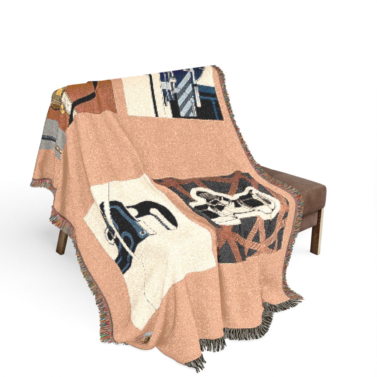 Original Art 1222 100% Cotton Woven Blanket, other view.