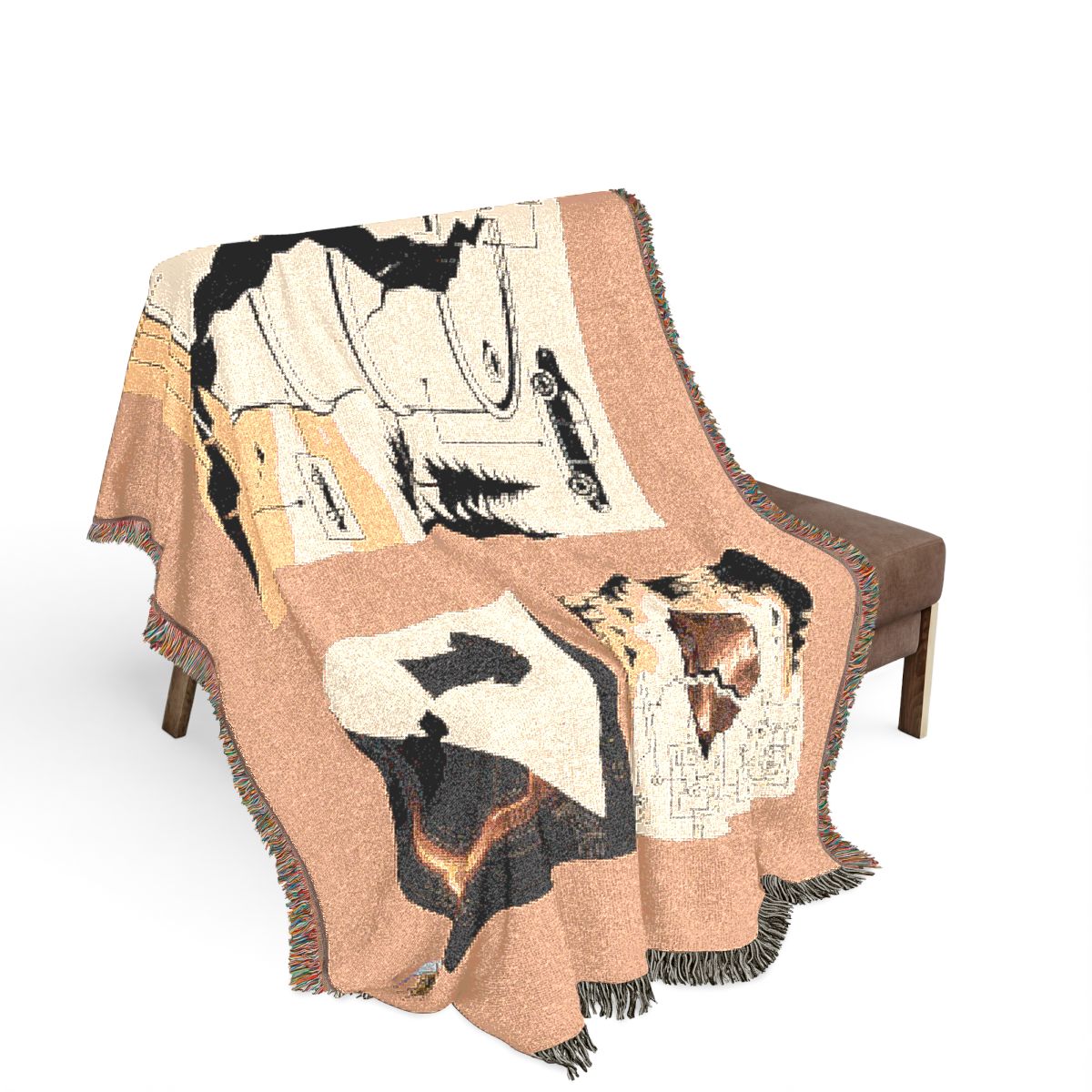 Original Art 1223 100% Cotton Woven Blanket, other view.