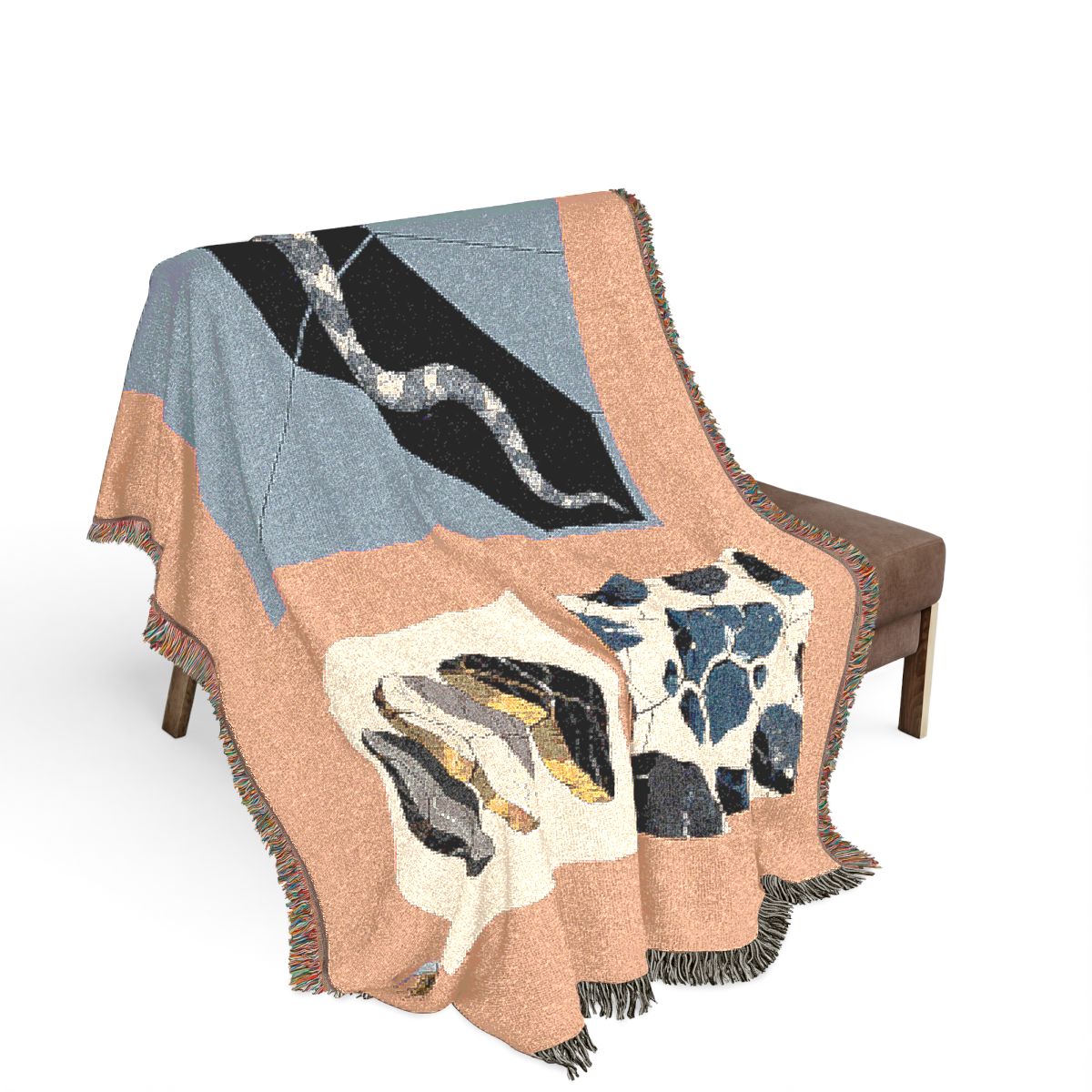 Original Art 1227 100% Cotton Woven Blanket, other view.
