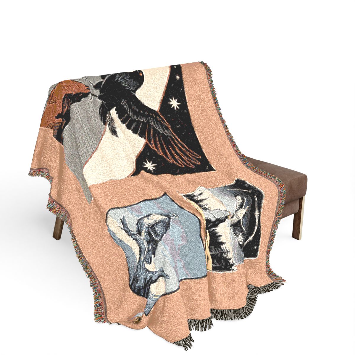 Original Art 1233 100% Cotton Woven Blanket, other view.