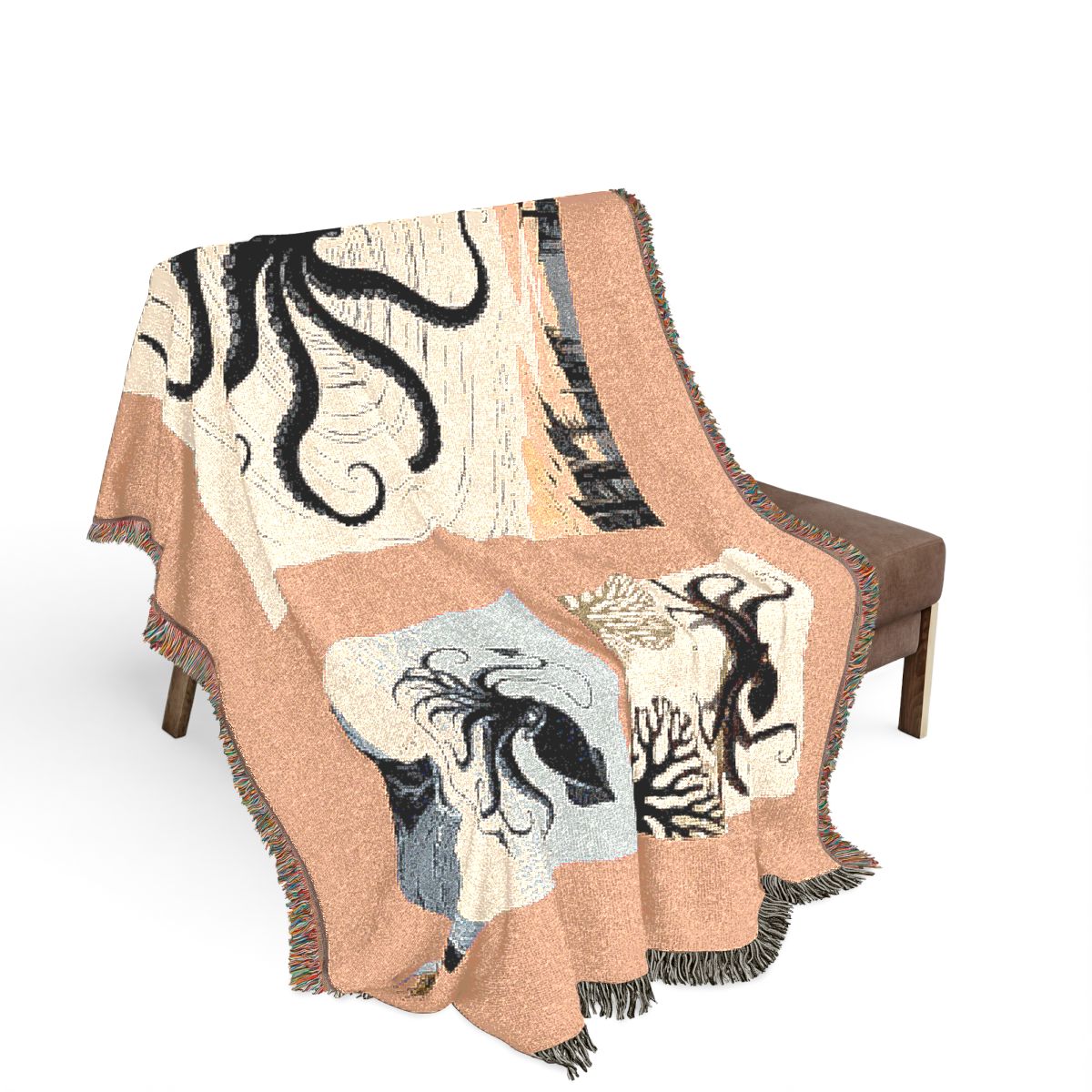 Original Art 1234 100% Cotton Woven Blanket, other view.