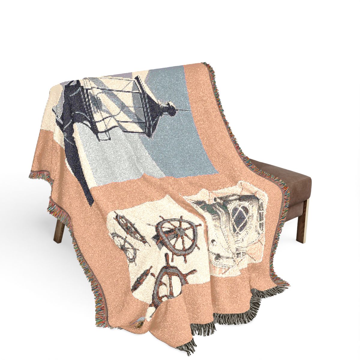 Original Art 1235 100% Cotton Woven Blanket, other view.