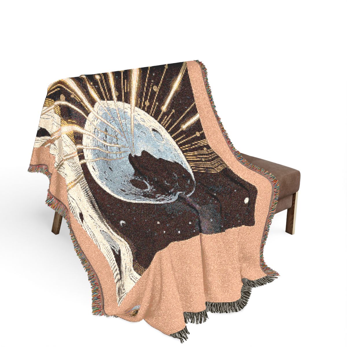 Original Art 1238 100% Cotton Woven Blanket, other view.