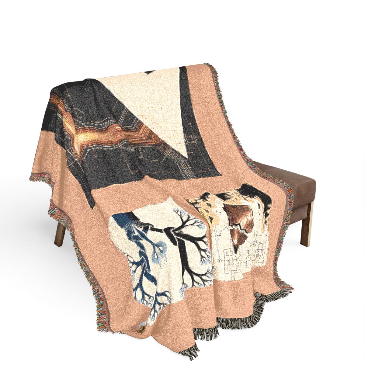 Original Art 1245 100% Cotton Woven Blanket, other view.