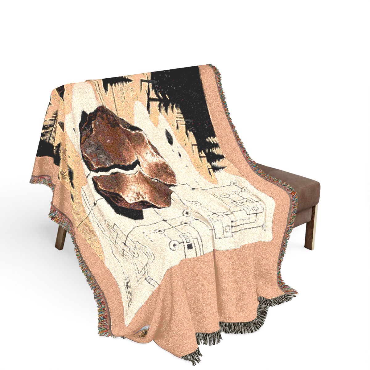 Original Art 1246 100% Cotton Woven Blanket, other view.
