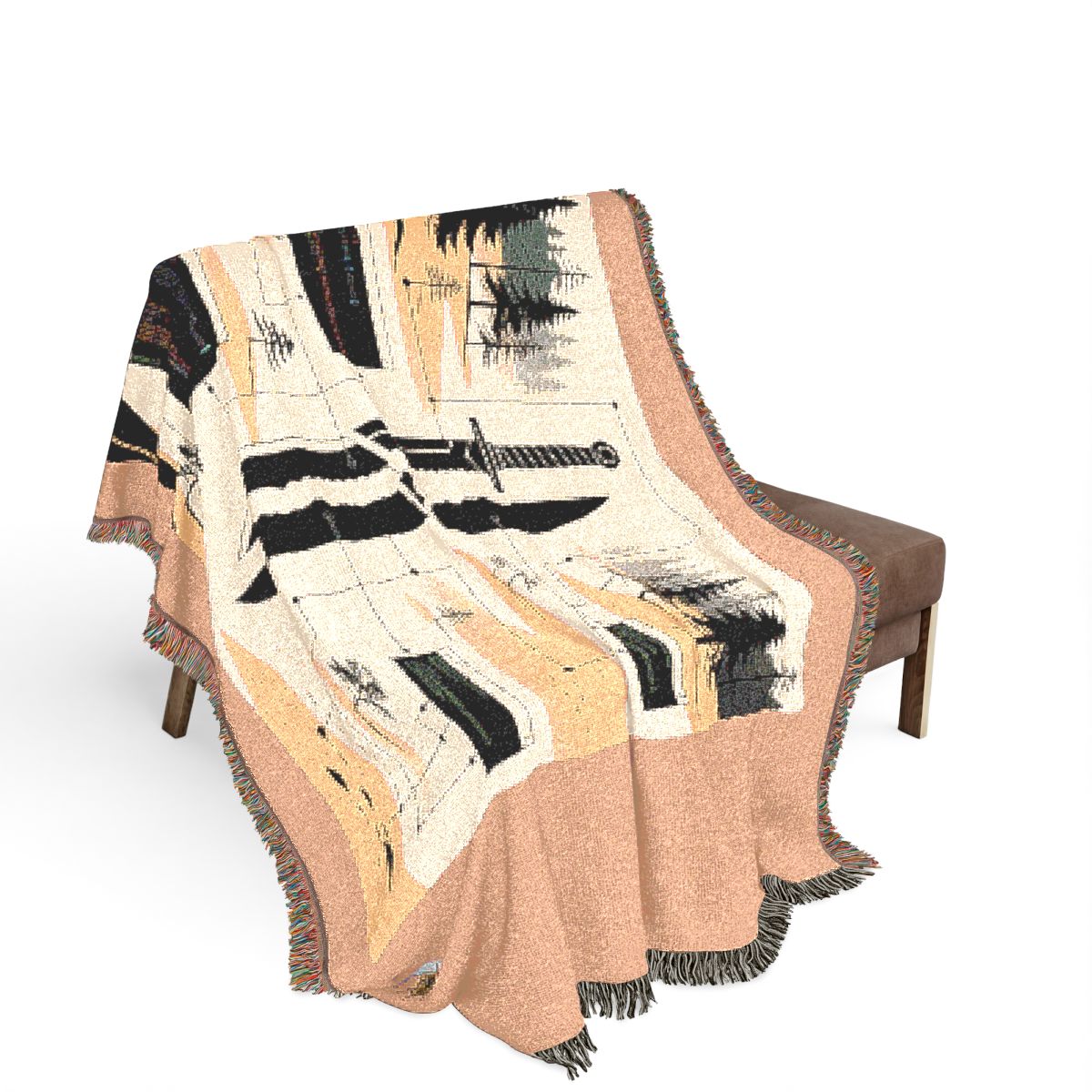 Original Art 1259 100% Cotton Woven Blanket, other view.