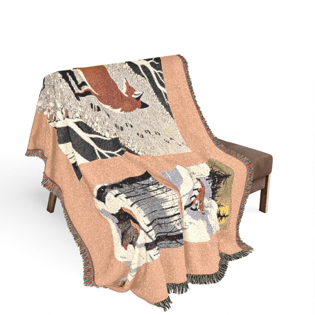 Original Art 1261 100% Cotton Woven Blanket, other view.