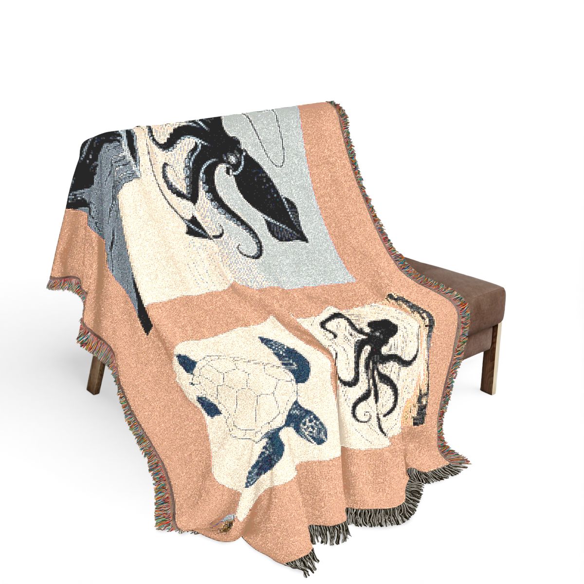 Original Art 1262 100% Cotton Woven Blanket, other view.