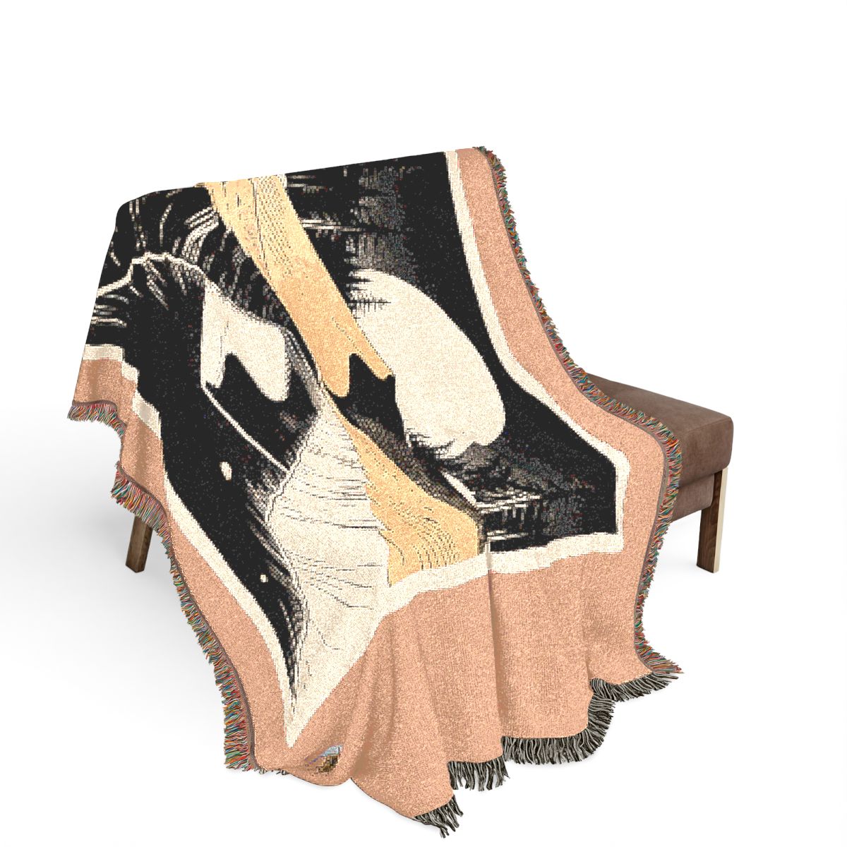 Original Art 1267 100% Cotton Woven Blanket, other view.