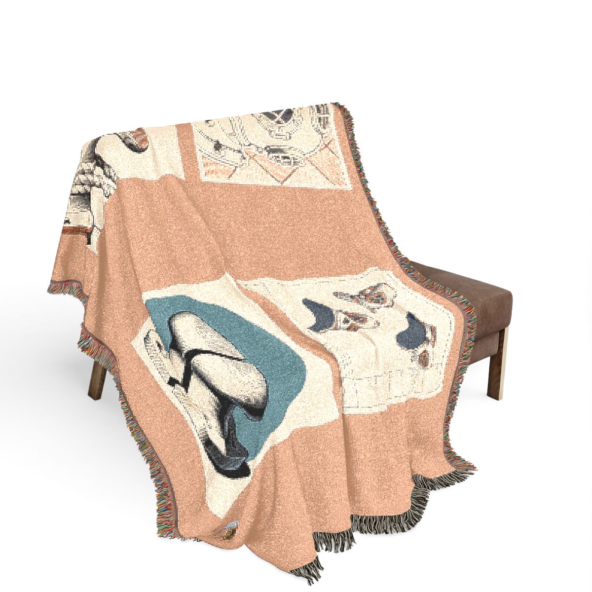 Original Art 1268 100% Cotton Woven Blanket, other view.