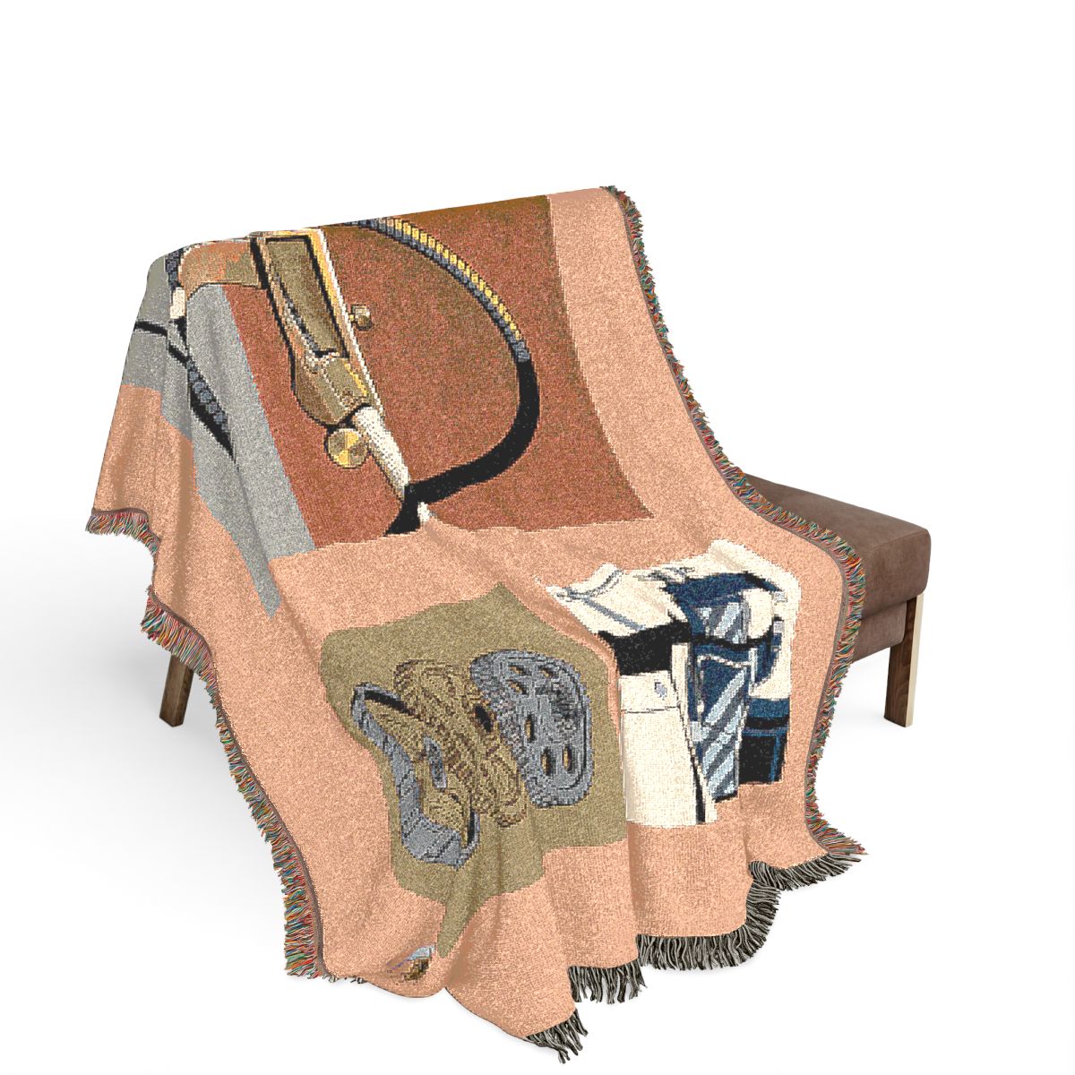 Original Art 1269 100% Cotton Woven Blanket, other view.