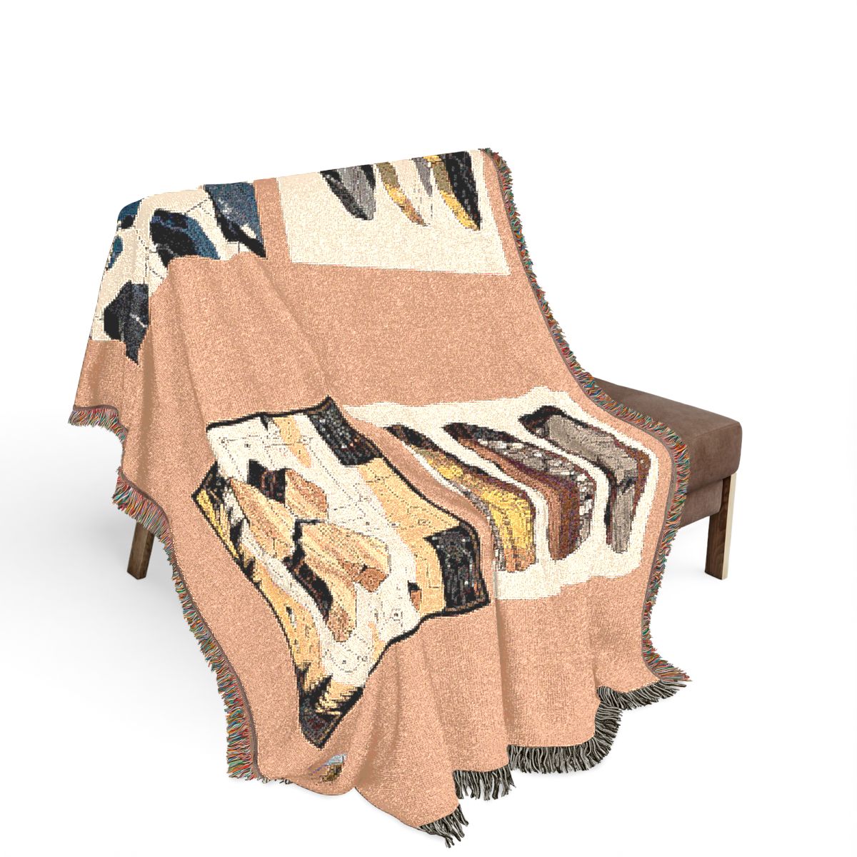 Original Art 1274 100% Cotton Woven Blanket, other view.