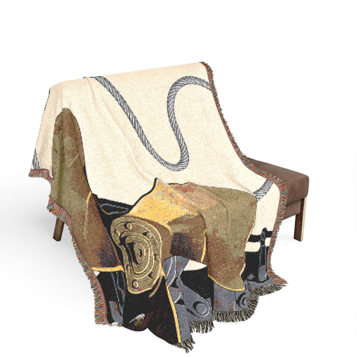 Original Art 1283 100% Cotton Woven Blanket, other view.
