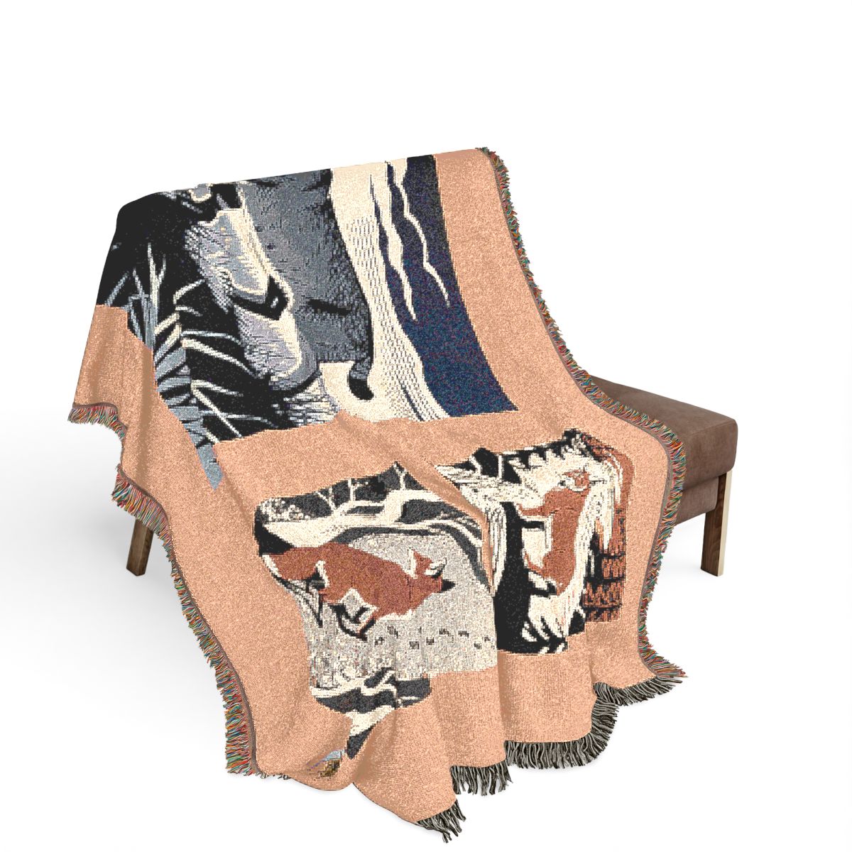 Original Art 952 100% Cotton Woven Blanket, other view.