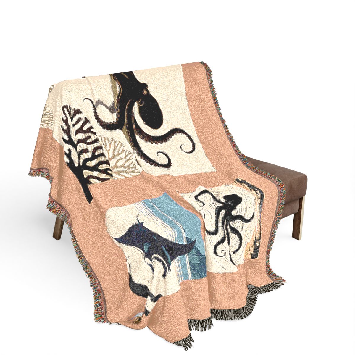 Original Art 973 100% Cotton Woven Blanket, other view.