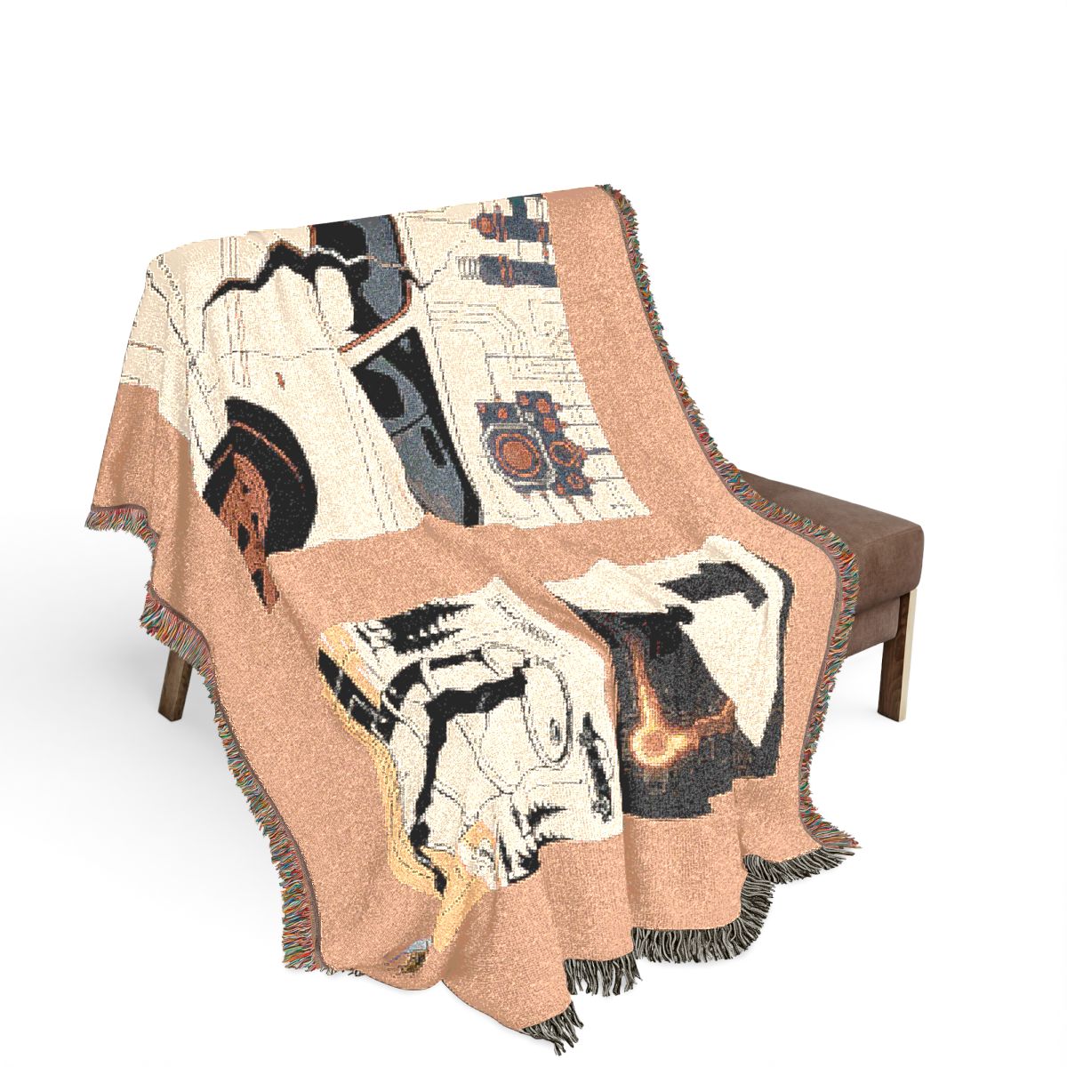 Original Art 976 100% Cotton Woven Blanket, other view.