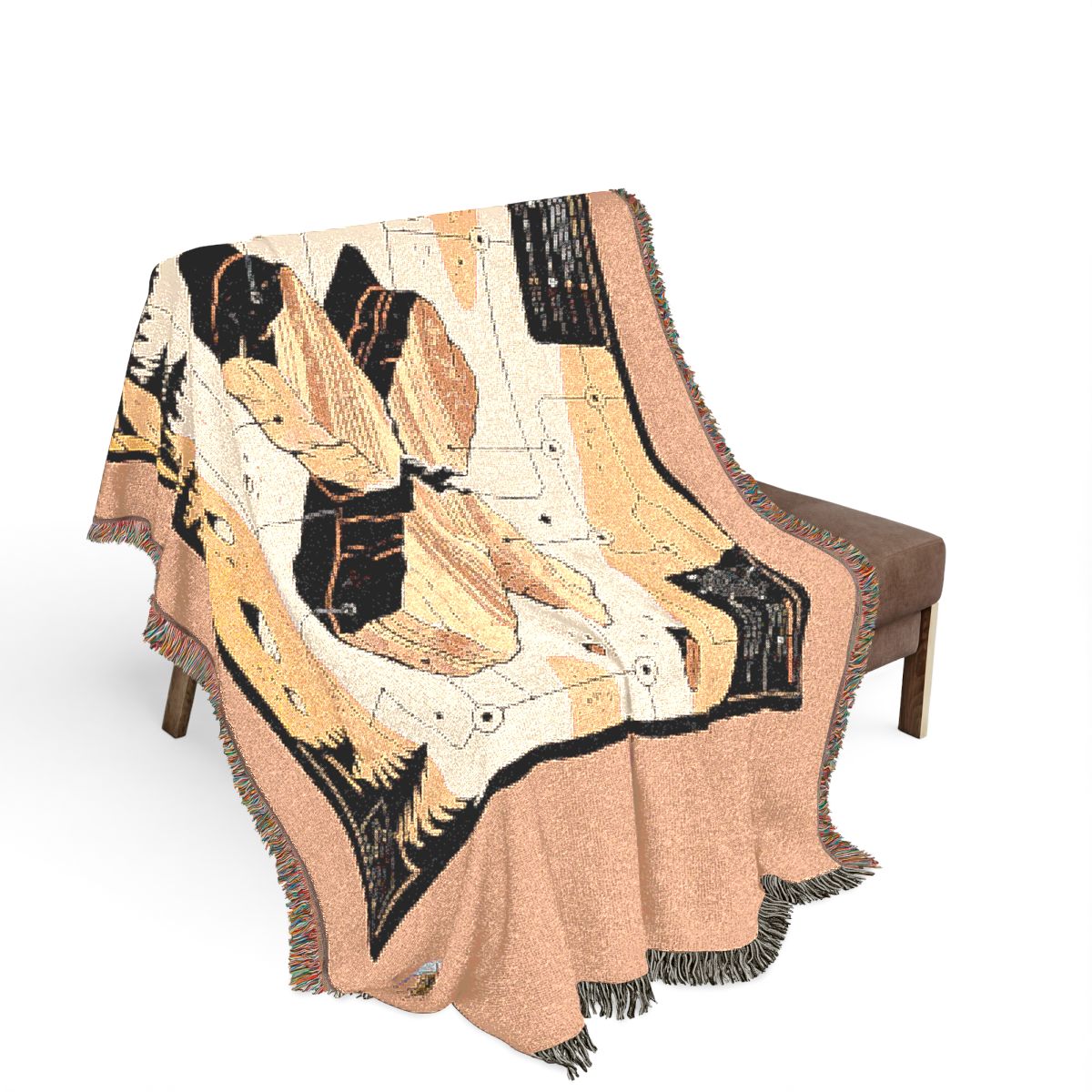 Original Art 1002 100% Cotton Woven Blanket, other view.