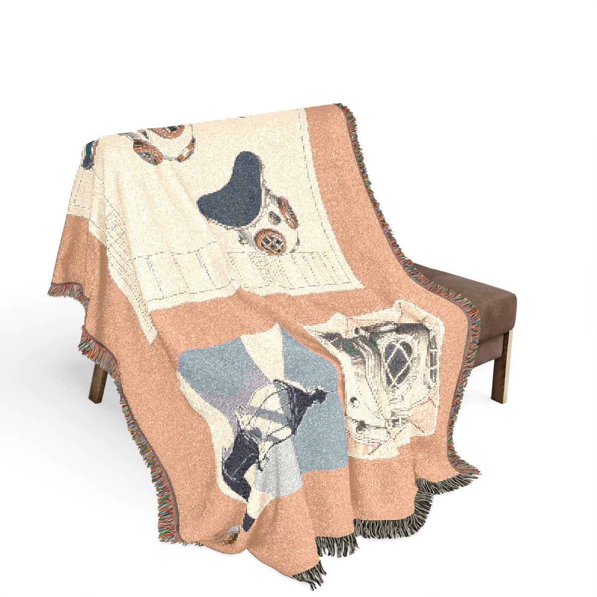 Original Art 1012 100% Cotton Woven Blanket, other view.