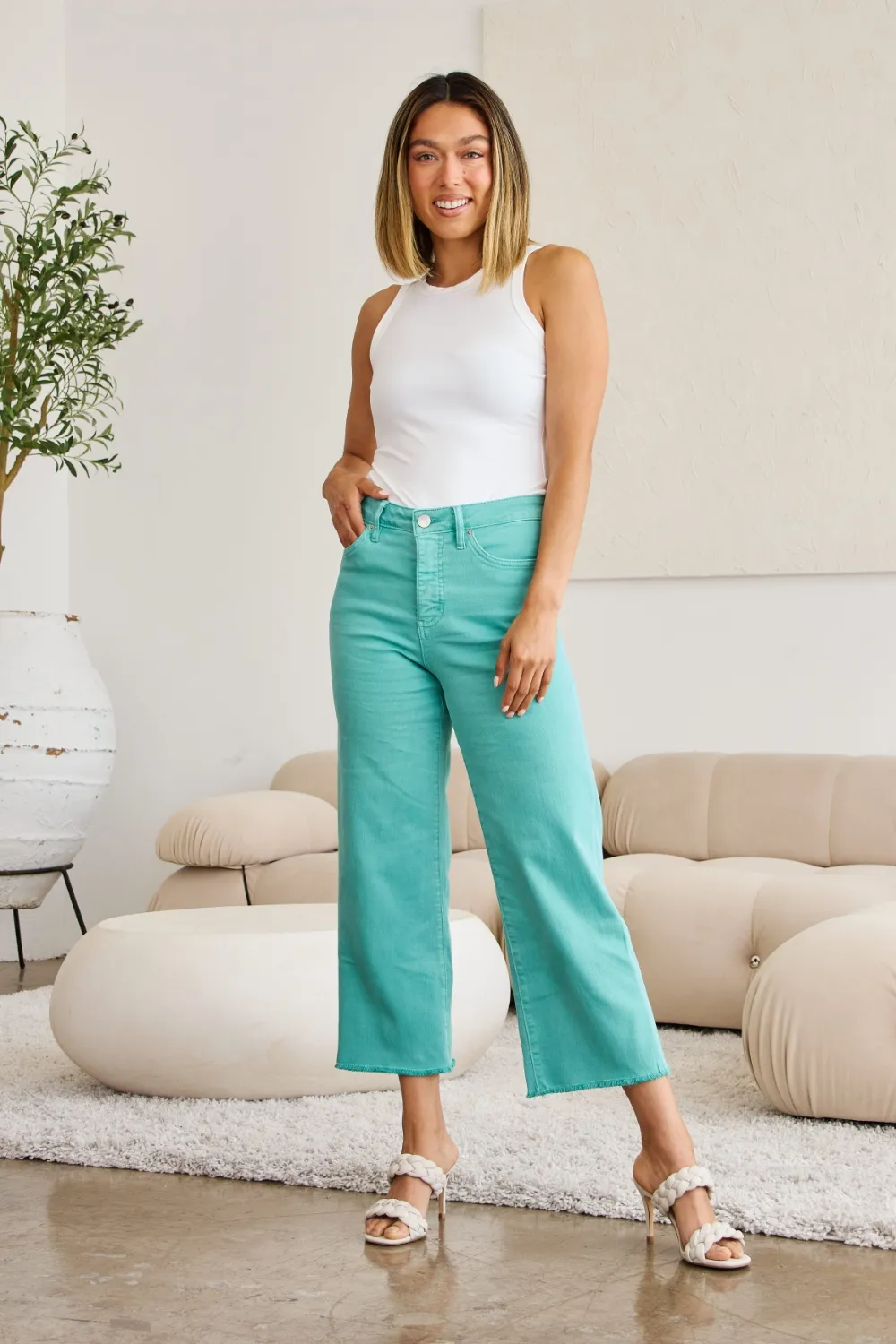 RFM Crop Chloe Jeans — Island Green